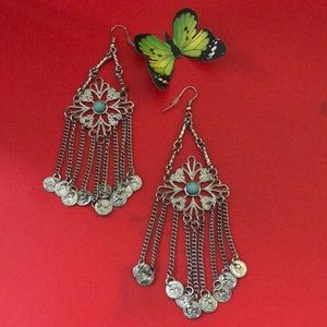 Bohemian Silver & Blue Earrings